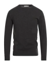 Officine Del Cashmere Man Sweater Charcoal Size L Polyacrylic, Merino Wool, Polyamide, Elastane