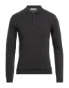 Officine Del Cashmere Man Sweater Charcoal Size Xxl Polyacrylic, Merino Wool, Polyamide, Elastane