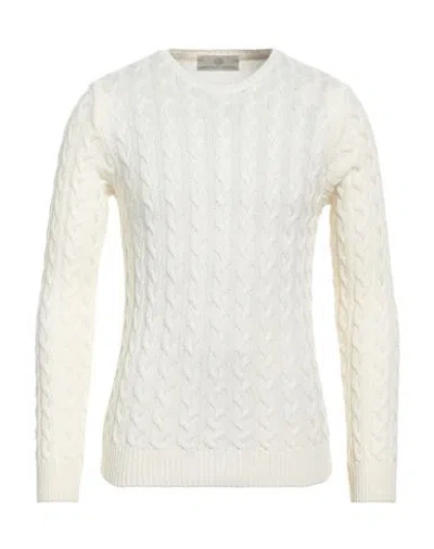 Officine Del Cashmere Man Sweater Ivory Size S Merino Wool, Dralon In White