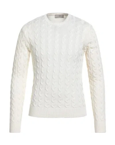 Officine Del Cashmere Man Sweater Ivory Size Xl Merino Wool, Dralon In White