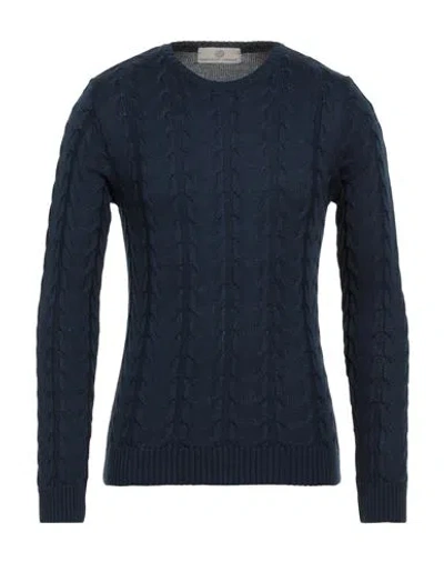 Officine Del Cashmere Man Sweater Midnight Blue Size S Merino Wool, Dralon