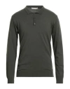 Officine Del Cashmere Man Sweater Military Green Size Xxl Polyacrylic, Merino Wool, Polyamide, Elast