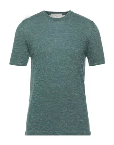 Officine Del Cashmere Man Sweater Sage Green Size M Linen, Cotton