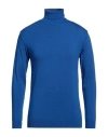 Officine Del Cashmere Man Turtleneck Azure Size Xxl Polyacrylic, Merino Wool, Polyamide, Elastane In Blue