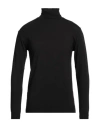 Officine Del Cashmere Man Turtleneck Black Size L Polyacrylic, Merino Wool, Polyamide, Elastane