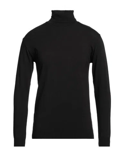 Officine Del Cashmere Man Turtleneck Black Size L Polyacrylic, Merino Wool, Polyamide, Elastane