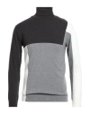 Officine Del Cashmere Man Turtleneck Charcoal Size Xxl Polyacrylic, Merino Wool, Polyamide, Elastane