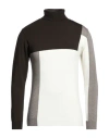 Officine Del Cashmere Man Turtleneck Chocolate Brown Size Xxl Polyacrylic, Merino Wool, Polyamide, E