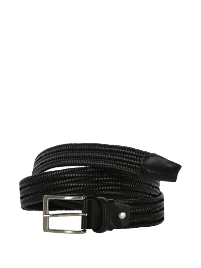 Officine Del Cuoio Braided-design Belt In Black