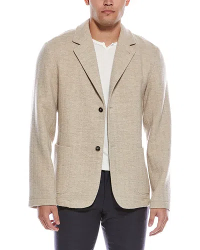 Officine Generale Adrien Herringbone Wool Coat In Brown