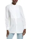 Officine Generale Amelia Bib Seersucker Shirt In White