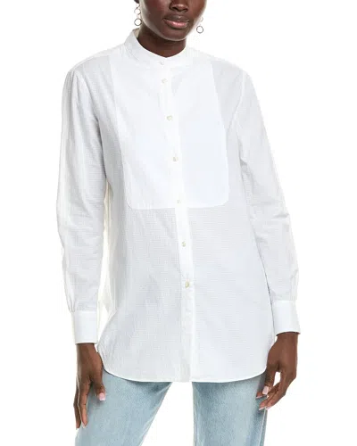 Officine Generale Amelia Bib Seersucker Shirt In White