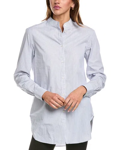 Officine Generale Amelia Doble Mini Stripe Popover In Blue