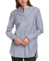 Officine Generale Amelia Poplin Shirt In Blue