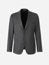 Officine Generale Virgin Wool Blazer In Mottled Pattern