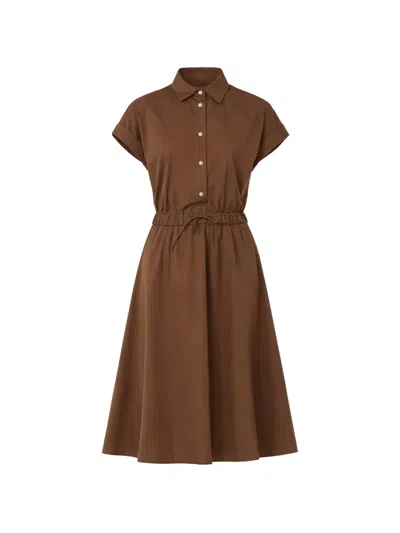 Officine Generale Anae Drawstring Dress In Brown