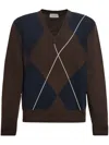 Officine Generale Argyle-pattern Jumper In Brown