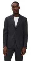 Officine Generale Arthus Italian Fresco Jacket Dark Grey In Black