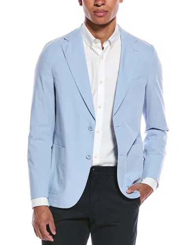 Officine Generale Arthus Poplin Jacket In Blue