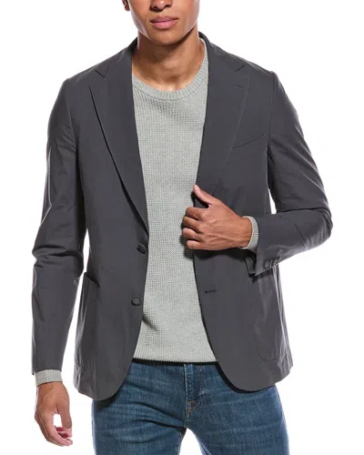 Officine Generale Arthus Poplin Jacket In Gray