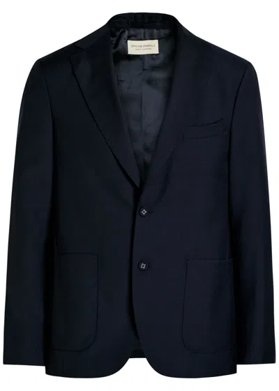 Officine Generale Officine Générale Arthus Wool Blazer In Navy