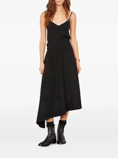 Officine Generale Asymmetric Panelled Midi Skirt In Black