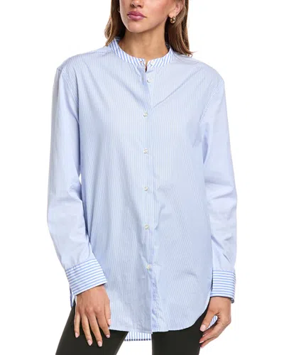 Officine Generale Athena Stripe Popover In Blue