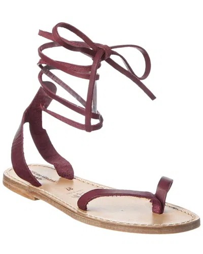 Officine Generale Aurelia Leather Sandal In Purple