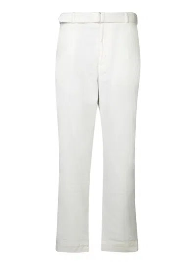 Officine Generale James Straight-leg Cotton-corduroy Trousers In White