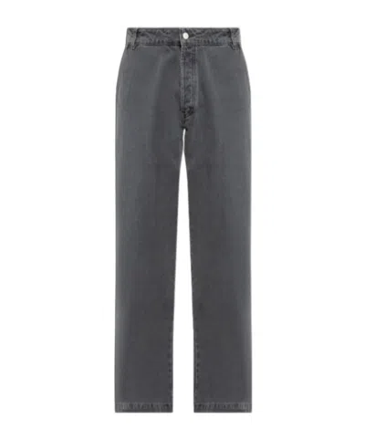 Officine Generale Belt Loop Jeans In Gray