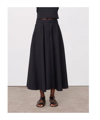Officine Generale Belt Loop Midi Skirt In Black