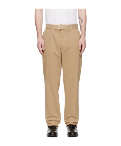Officine Generale Belt Loops Slacks In Brown
