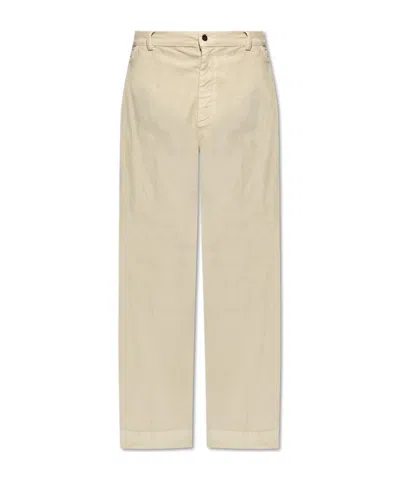 Officine Generale Belt Loops Slacks In Brown
