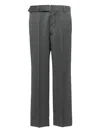 Officine Generale Belted Tailored Trousers In Grau