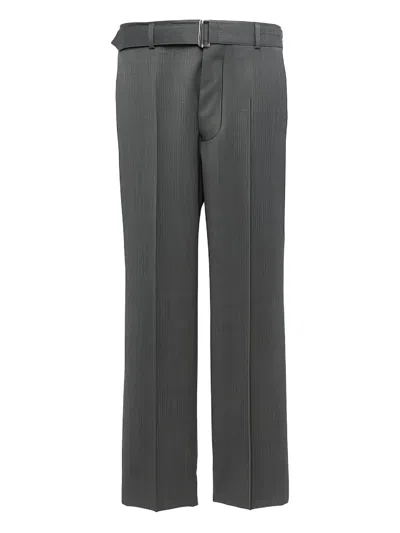 Officine Generale Belted Tailored Trousers In Grau