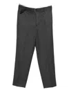 Officine Generale Belted Trousers In Gray