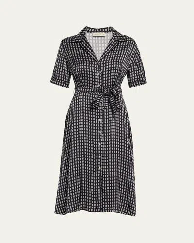 Officine Generale Benedicte Short-sleeve Tulip-print Shirtdress