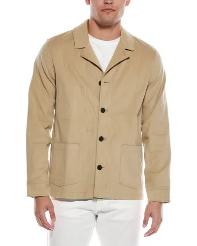 Officine Generale Benjamin Twill Jacket In Brown