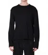 Officine Generale Benny Long Sleeve T-shirt In Black In Black