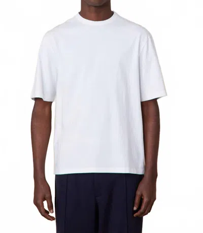 Officine Generale Benny Short Sleeve Cotton Tee In White