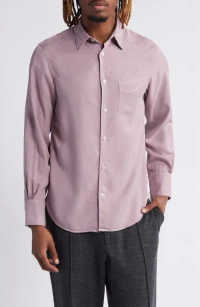 Officine Generale Officine Générale Benoit Garment Dyed Button-up Shirt In Sunset Berry