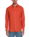 Officine Generale Benoit Linen Shirt In Orange