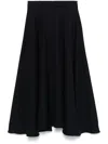 Officine Generale Officine Générale Bertille Skirt 3ply Italian Wo Clothing In Dark Navy