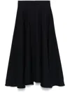 Officine Generale Officine Générale Bertille Skirt 3ply Italian Wo Clothing In Dark Navy