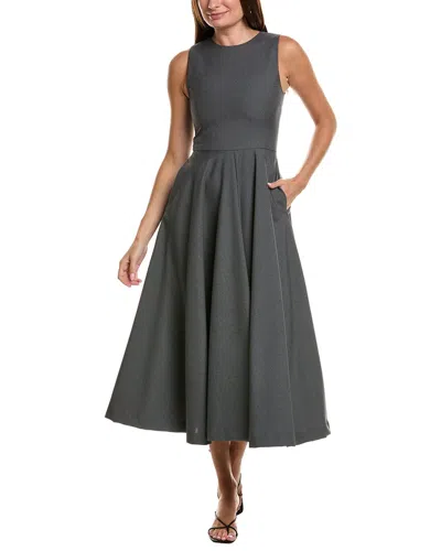 Officine Generale Bertille Wool Midi Dress In Gray
