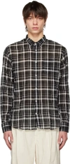 Officine Generale Check Pattern Shirt In Black/white