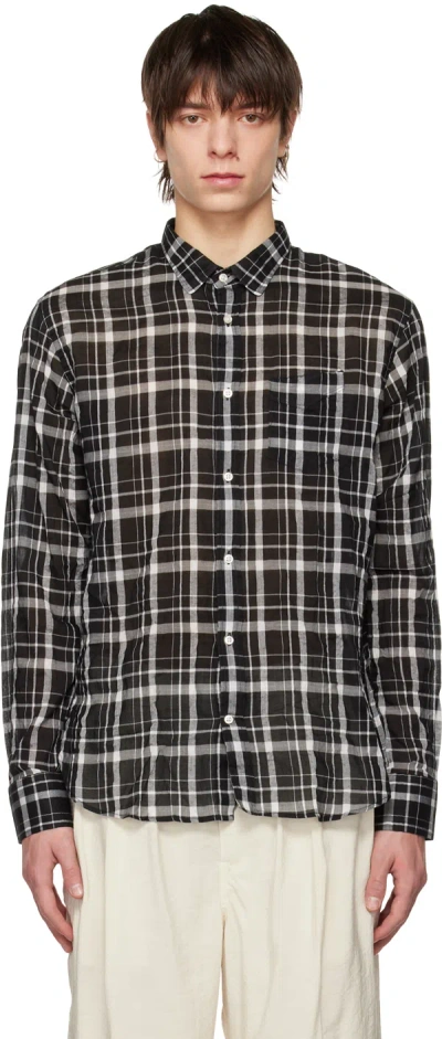 Officine Generale Black Lipp Shirt In Black/white