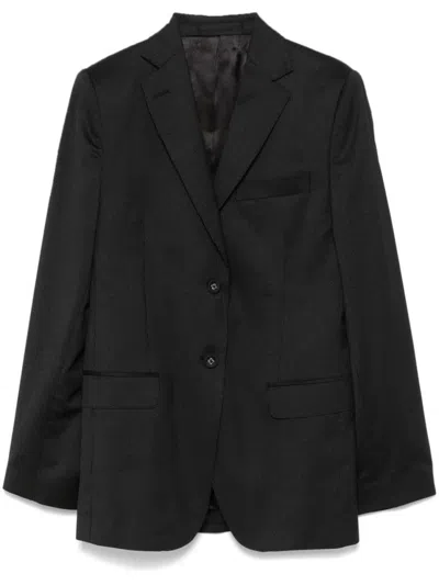 Officine Generale Black Virgin Wool Trousers
