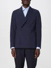 Officine Generale Double Breasted Four Buttons Jacket In Blue