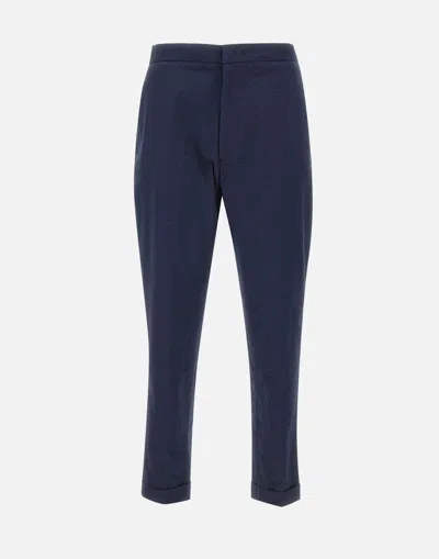 Officine Generale Blue Joseph Seersucker Wool Trousers
